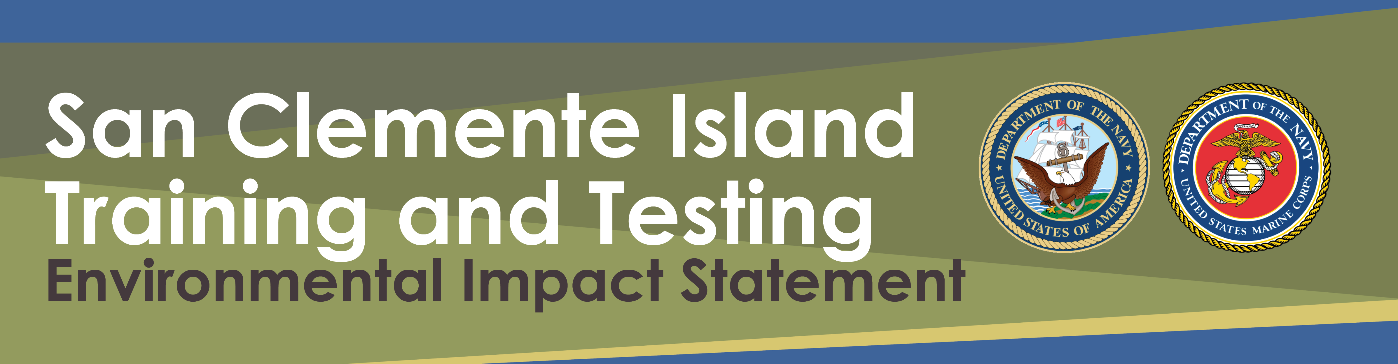 This is an image of the project title and includes logos for the United States Department of the Navy and United States Marines Corps.